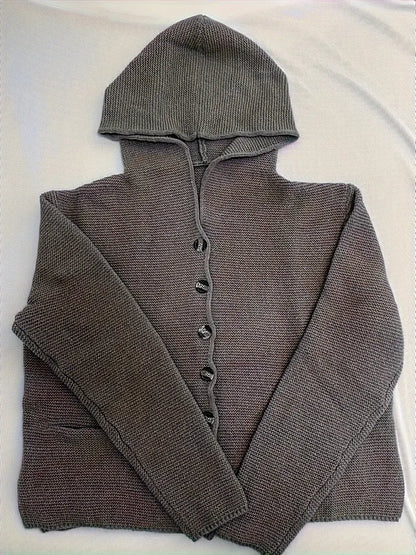 Briselda™ | Eleganter Strickjacke Mit Langen Ärmeln Und Kapuze