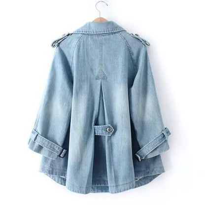 Sezina™ | Stilvoller Cape Mantel Aus Jeansstoff