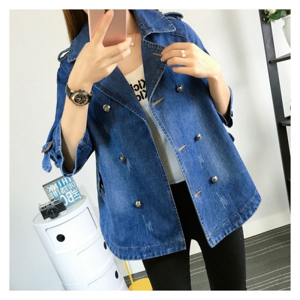 Sezina™ | Stilvoller Cape Mantel Aus Jeansstoff