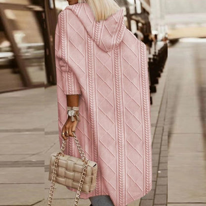 JISKA™ | Lange Strickjacke mit Kapuze